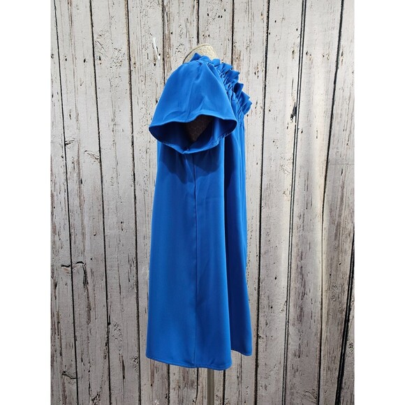 PLEIONE Petite Large Off Shoulder Shift Mini Dress Ruffle Collar Women's NEW NWT - Picture 6 of 10